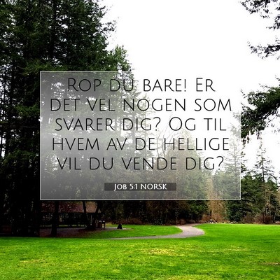 Picture 07 - Job 5:1 NORSK - Rop du bare! Er det vel nogen som svarer dig? Og - Bible Verse Picture