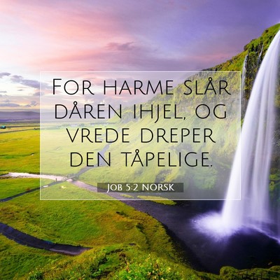 Picture 07 - Job 5:2 NORSK - For harme slår dåren ihjel, og vrede dreper den - Bible Verse Picture