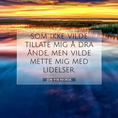 Picture 07 - Job 9:18 NORSK - som ikke vilde tillate mig å dra ånde, men - Bible Verse Picture