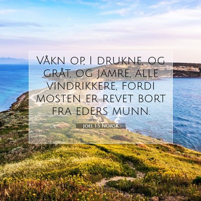 Picture 07 - Joel 1:5 NORSK - Våkn op, I drukne, og gråt, og jamre, alle - Bible Verse Picture