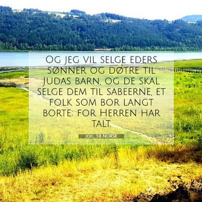 Picture 07 - Joel 3:8 NORSK - Og jeg vil selge eders sønner og døtre til - Bible Verse Picture