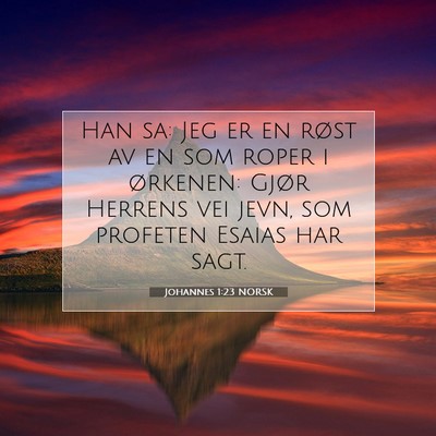 Picture 07 - Johannes 1:23 NORSK - Han sa: Jeg er en røst av en som roper i - Bible Verse Picture