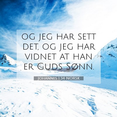Picture 07 - Johannes 1:34 NORSK - og jeg har sett det, og jeg har vidnet at han er - Bible Verse Picture