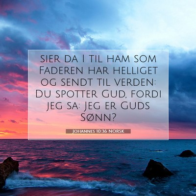 Picture 07 - Johannes 10:36 NORSK - sier da I til ham som Faderen har helliget og - Bible Verse Picture