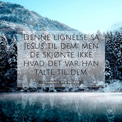 Picture 07 - Johannes 10:6 NORSK - Denne lignelse sa Jesus til dem; men de skjønte - Bible Verse Picture