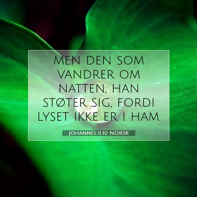 Picture 07 - Johannes 11:10 NORSK - men den som vandrer om natten, han støter sig, - Bible Verse Picture