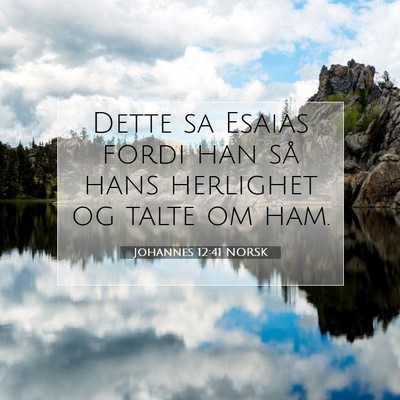 Picture 07 - Johannes 12:41 NORSK - Dette sa Esaias fordi han så hans herlighet og - Bible Verse Picture