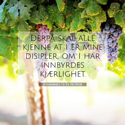 Picture 07 - Johannes 13:35 NORSK - Derpå skal alle kjenne at I er mine disipler, om - Bible Verse Picture