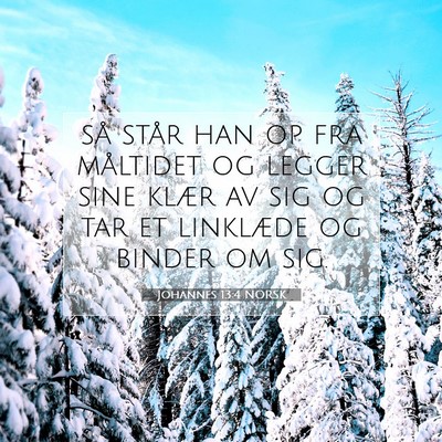 Picture 07 - Johannes 13:4 NORSK - så står han op fra måltidet og legger sine - Bible Verse Picture