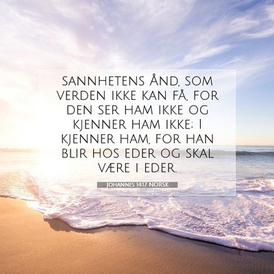 Picture 07 - Johannes 14:17 NORSK - sannhetens Ånd, som verden ikke kan få, for den - Bible Verse Picture