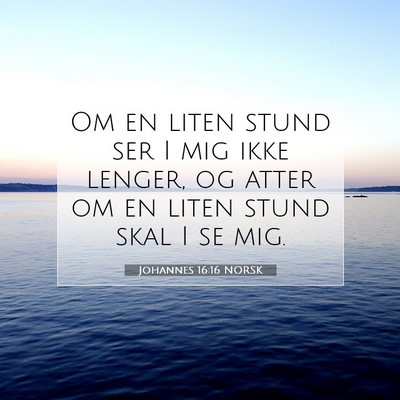 Picture 07 - Johannes 16:16 NORSK - Om en liten stund ser I mig ikke lenger, og atter - Bible Verse Picture