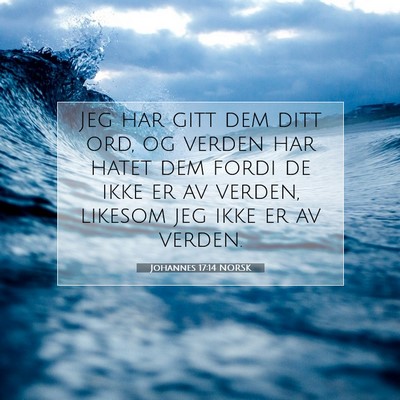 Picture 07 - Johannes 17:14 NORSK - Jeg har gitt dem ditt ord, og verden har hatet - Bible Verse Picture