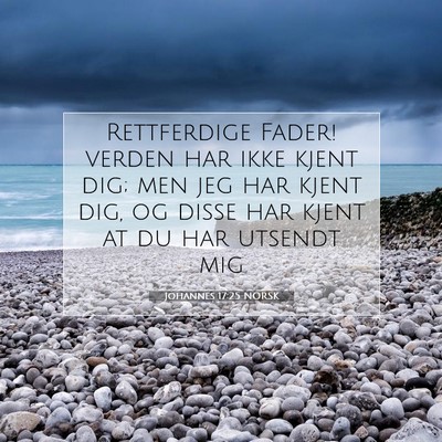 Picture 07 - Johannes 17:25 NORSK - Rettferdige Fader! verden har ikke kjent dig; men - Bible Verse Picture