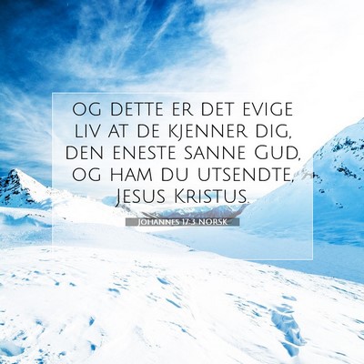 Picture 07 - Johannes 17:3 NORSK - og dette er det evige liv at de kjenner dig, den - Bible Verse Picture