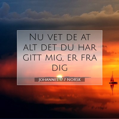 Picture 07 - Johannes 17:7 NORSK - Nu vet de at alt det du har gitt mig, er fra - Bible Verse Picture