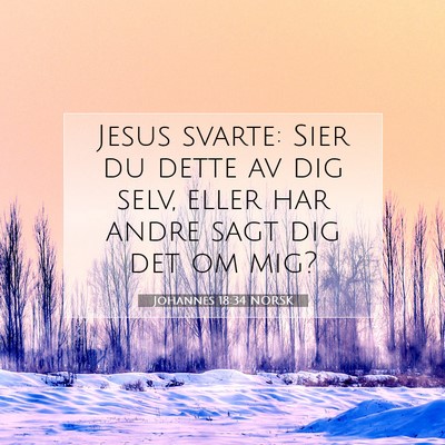 Picture 07 - Johannes 18:34 NORSK - Jesus svarte: Sier du dette av dig selv, eller - Bible Verse Picture