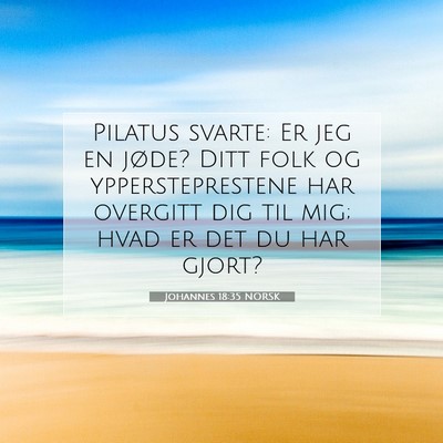 Picture 07 - Johannes 18:35 NORSK - Pilatus svarte: Er jeg en jøde? Ditt folk og - Bible Verse Picture