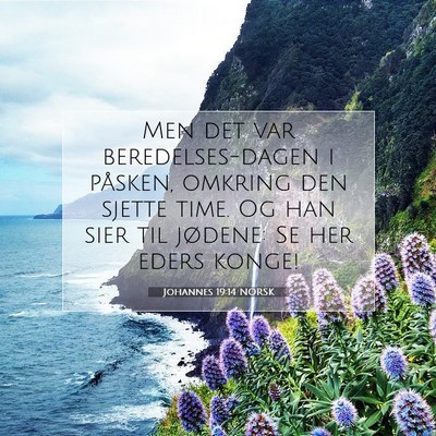 Picture 07 - Johannes 19:14 NORSK - Men det var beredelses-dagen i påsken, omkring - Bible Verse Picture