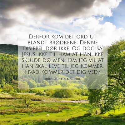 Picture 07 - Johannes 21:23 NORSK - Derfor kom det ord ut blandt brødrene: Denne - Bible Verse Picture