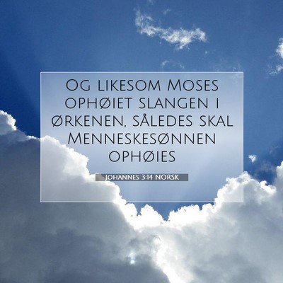Picture 07 - Johannes 3:14 NORSK - Og likesom Moses ophøiet slangen i ørkenen, - Bible Verse Picture