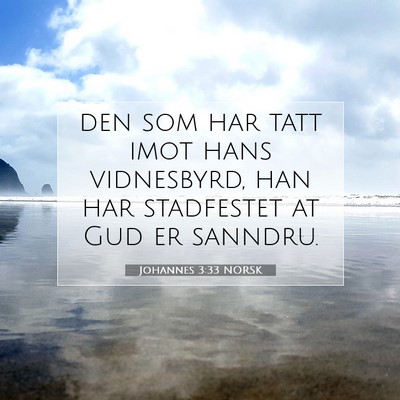 Picture 07 - Johannes 3:33 NORSK - den som har tatt imot hans vidnesbyrd, han har - Bible Verse Picture