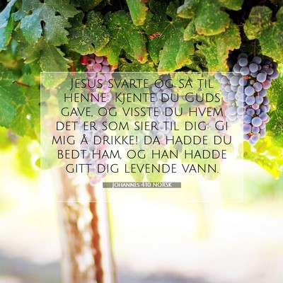 Picture 07 - Johannes 4:10 NORSK - Jesus svarte og sa til henne: Kjente du Guds - Bible Verse Picture