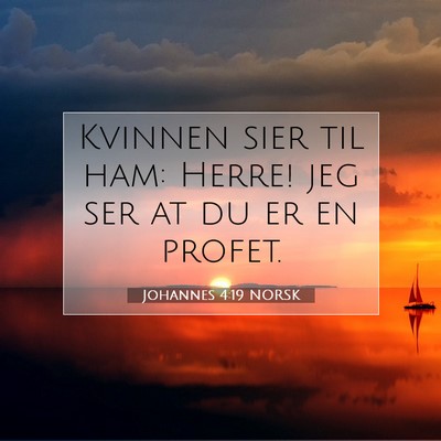 Picture 07 - Johannes 4:19 NORSK - Kvinnen sier til ham: Herre! jeg ser at du er en - Bible Verse Picture