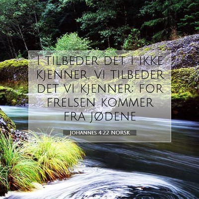 Picture 07 - Johannes 4:22 NORSK - I tilbeder det I ikke kjenner, vi tilbeder det vi - Bible Verse Picture