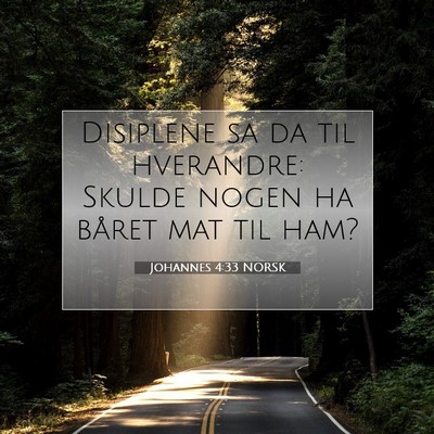 Picture 07 - Johannes 4:33 NORSK - Disiplene sa da til hverandre: Skulde nogen ha - Bible Verse Picture