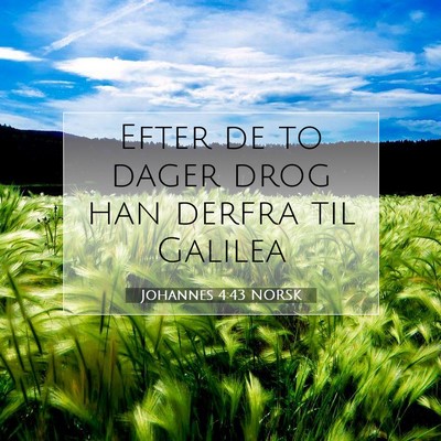Picture 07 - Johannes 4:43 NORSK - Efter de to dager drog han derfra til - Bible Verse Picture
