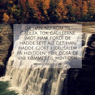 Picture 07 - Johannes 4:45 NORSK - Da han nu kom til Galilea, tok galileerne imot - Bible Verse Picture