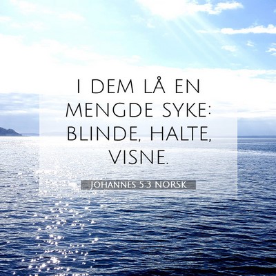 Picture 07 - Johannes 5:3 NORSK - i dem lå en mengde syke: blinde, halte, - Bible Verse Picture