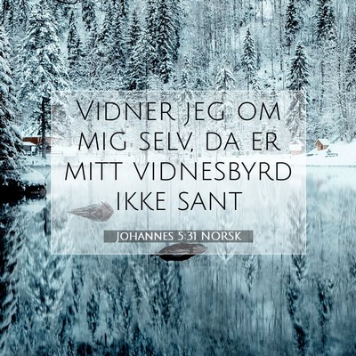 Picture 07 - Johannes 5:31 NORSK - Vidner jeg om mig selv, da er mitt vidnesbyrd - Bible Verse Picture