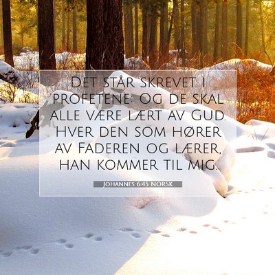 Picture 07 - Johannes 6:45 NORSK - Det står skrevet i profetene: Og de skal alle - Bible Verse Picture