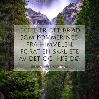 Picture 07 - Johannes 6:50 NORSK - dette er det brød som kommer ned fra himmelen, - Bible Verse Picture