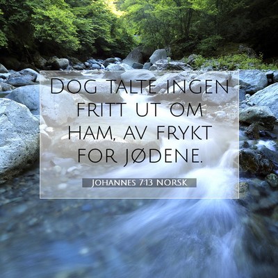 Picture 07 - Johannes 7:13 NORSK - Dog talte ingen fritt ut om ham, av frykt for - Bible Verse Picture