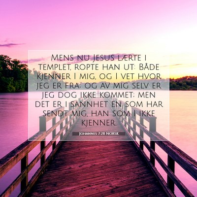 Picture 07 - Johannes 7:28 NORSK - Mens nu Jesus lærte i templet, ropte han ut: - Bible Verse Picture