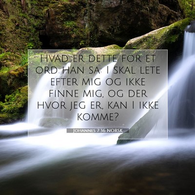 Picture 07 - Johannes 7:36 NORSK - Hvad er dette for et ord han sa: I skal lete - Bible Verse Picture