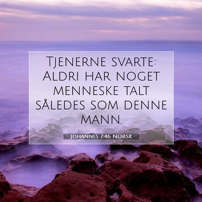 Picture 07 - Johannes 7:46 NORSK - Tjenerne svarte: Aldri har noget menneske talt - Bible Verse Picture