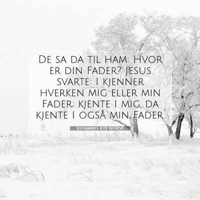 Picture 07 - Johannes 8:19 NORSK - De sa da til ham: Hvor er din Fader? Jesus - Bible Verse Picture