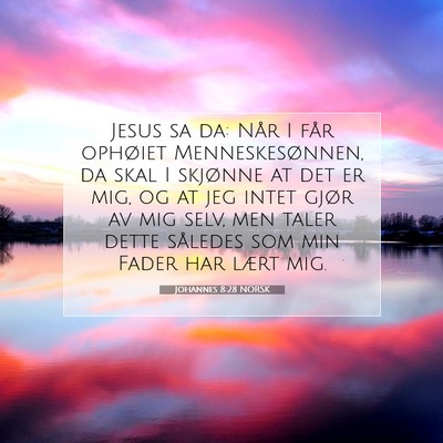 Picture 07 - Johannes 8:28 NORSK - Jesus sa da: Når I får ophøiet - Bible Verse Picture