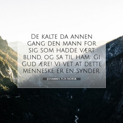 Picture 07 - Johannes 9:24 NORSK - De kalte da annen gang den mann for sig som hadde - Bible Verse Picture