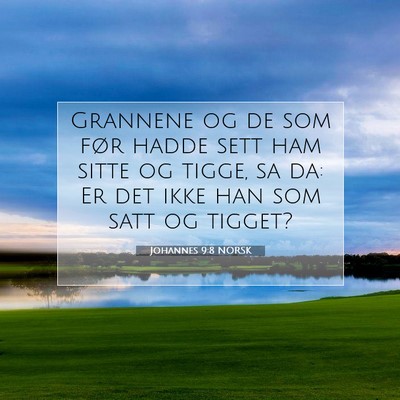 Picture 07 - Johannes 9:8 NORSK - Grannene og de som før hadde sett ham sitte og - Bible Verse Picture