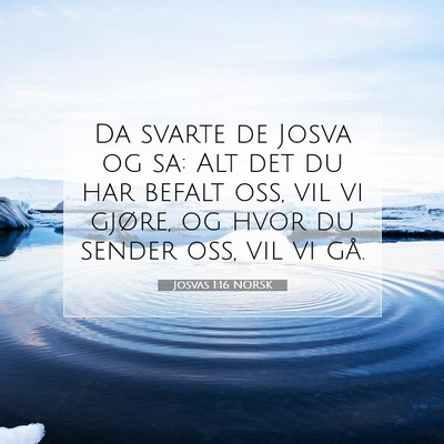 Picture 07 - Josvas 1:16 NORSK - Da svarte de Josva og sa: Alt det du har befalt - Bible Verse Picture