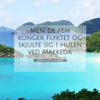 Picture 07 - Josvas 10:16 NORSK - Men de fem konger flyktet og skjulte sig i hulen - Bible Verse Picture