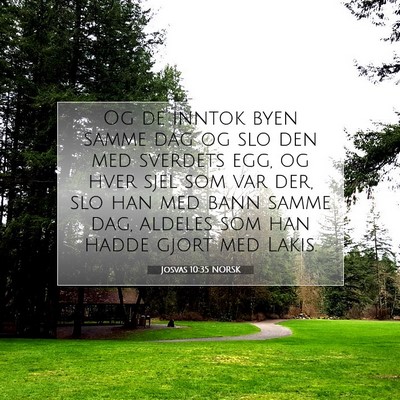 Picture 07 - Josvas 10:35 NORSK - Og de inntok byen samme dag og slo den med - Bible Verse Picture