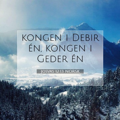 Picture 07 - Josvas 12:13 NORSK - kongen i Debir én, kongen i Geder - Bible Verse Picture