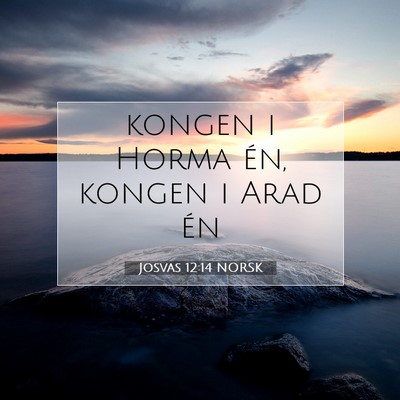 Picture 07 - Josvas 12:14 NORSK - kongen i Horma én, kongen i Arad - Bible Verse Picture