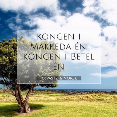 Picture 07 - Josvas 12:16 NORSK - kongen i Makkeda én, kongen i Betel - Bible Verse Picture