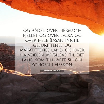 Picture 07 - Josvas 12:5 NORSK - og rådet over Hermon-fjellet og over Salka og - Bible Verse Picture